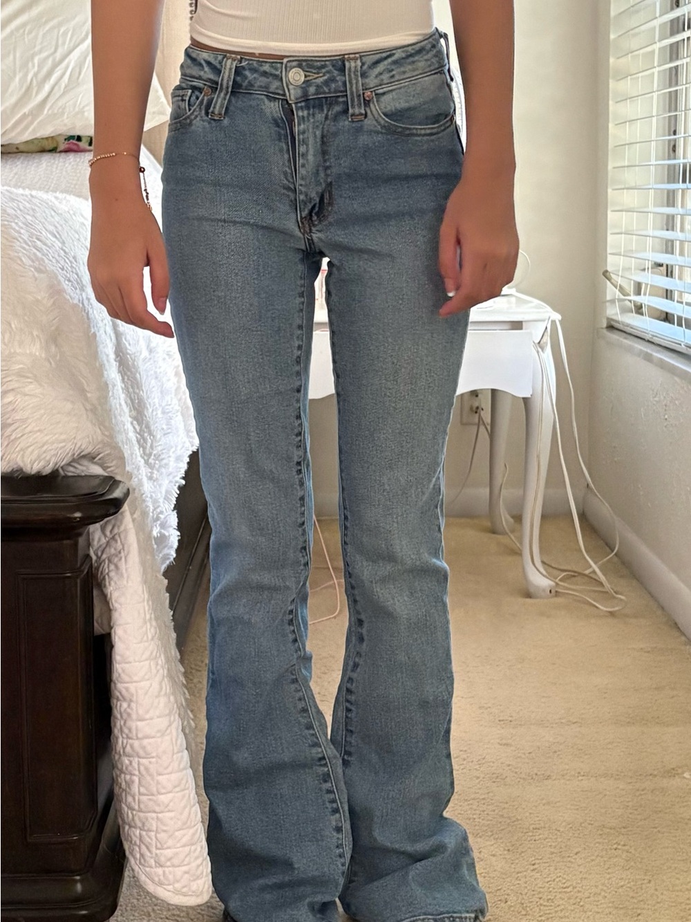 RSQ Light Blue High-Rise Flare Jeans